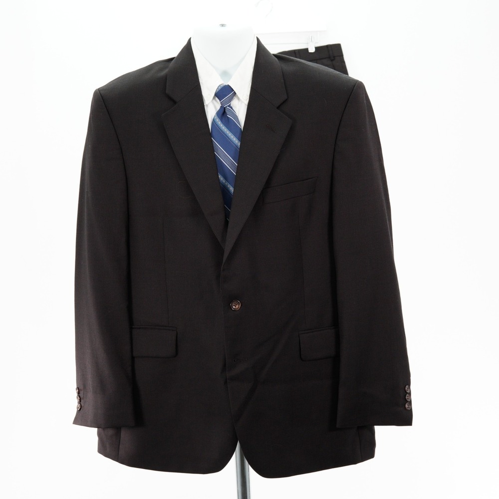 Savile Row Alexandre London Wool Brown Birdseye 2 Piece Suit 42R 37 / 31